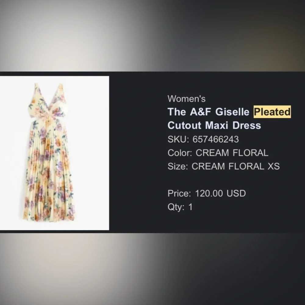 Abercrombie & Fitch Giselle Pleated Cutout Maxi Dress